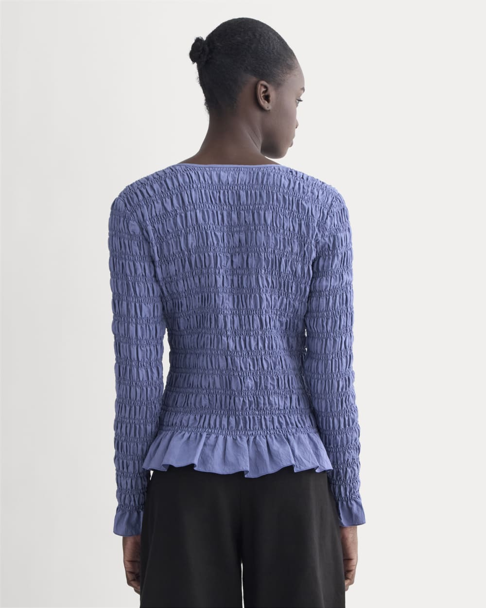 The Smocked Cardigan | Blue Dusk