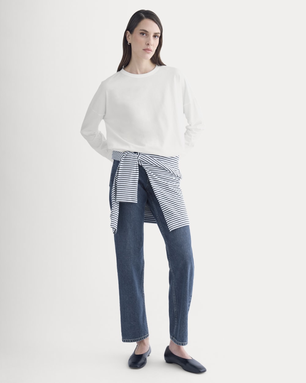 Oversized Boxy Crew in Essential Cotton | White