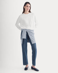 Oversized Boxy Crew in Essential Cotton | White
