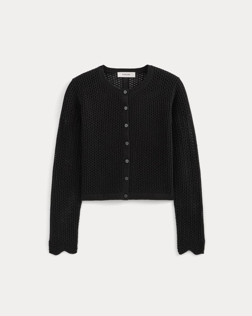 Lace-Knit Cardigan | Black