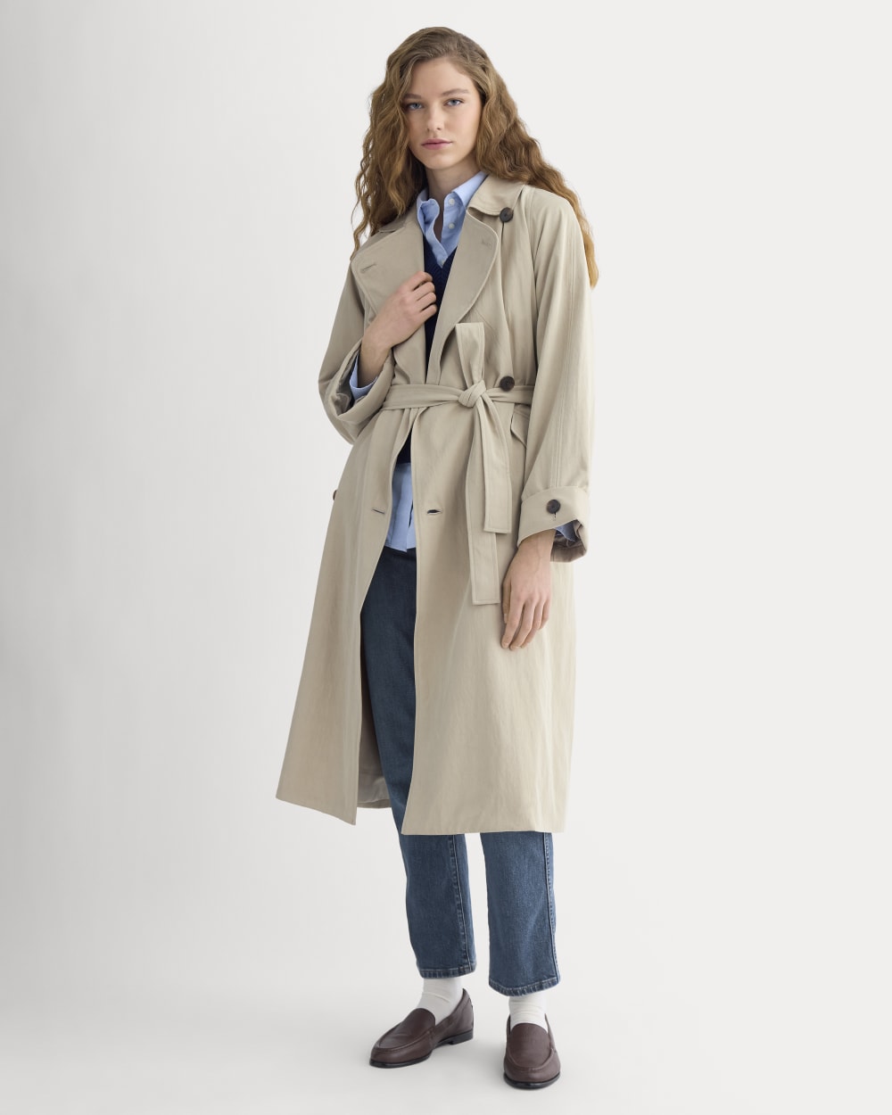 Drapey Twill Trench | Trench Coat Khaki
