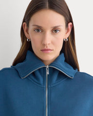 Lightweight Terry Cropped Full-Zip | Blue Wing Teal