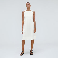 The Seersucker Midi Dress | White