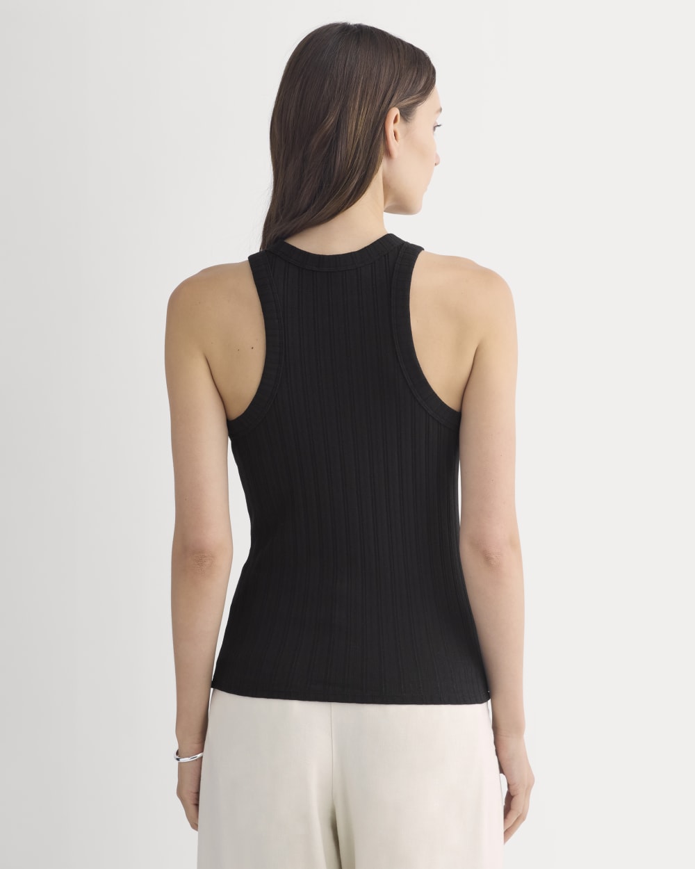 Racerback Tank in Pointelle | Black