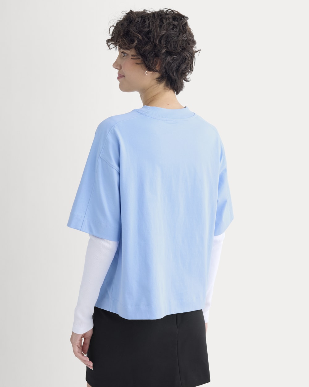 Oversized Seamed Tee | Open Air Blue