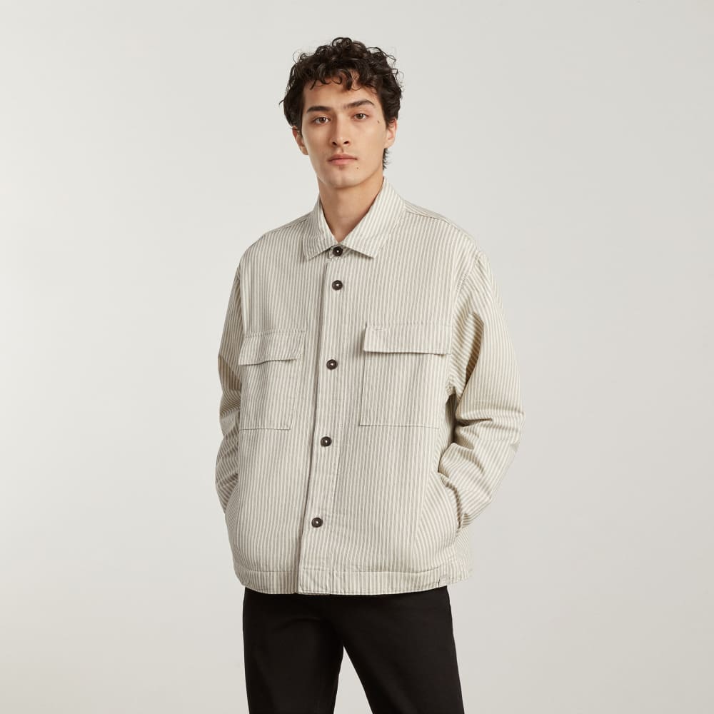 The Everyone Spring Shirt Jacket | Navy Stripe