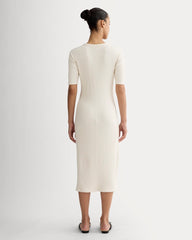 The Rib-Knit Henley Dress | Bone