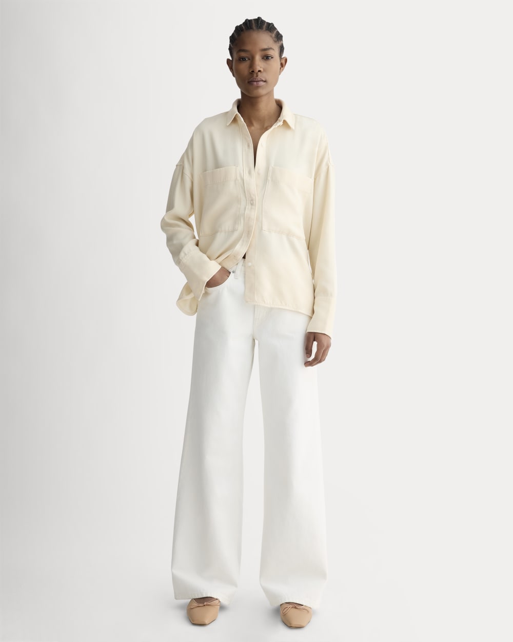The Boxy Overshirt in Buttersoft | Parchment