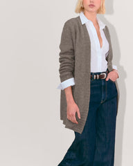 The Robe Cardigan in Alpaca | Taupe Melange