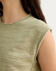 The Muscle Sweater in Cotton Linen | Eucalyptus