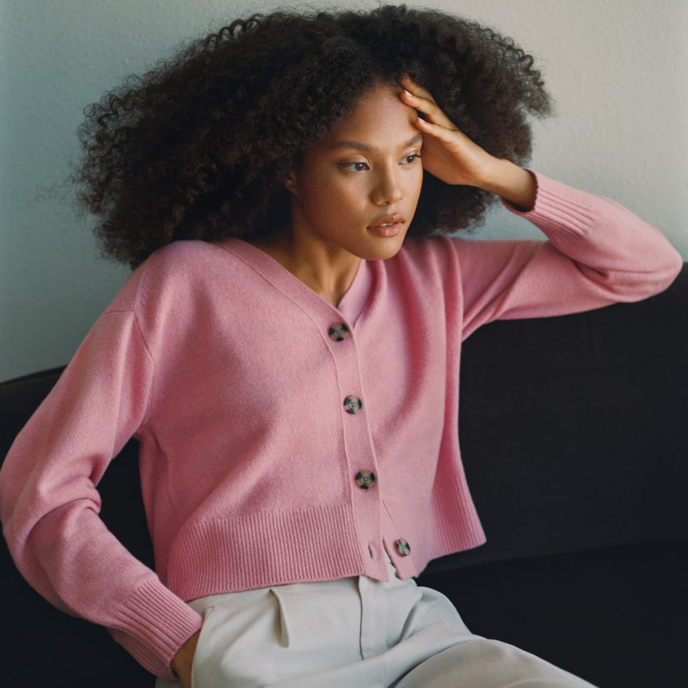 The Cashmere Cardigan | Bubblegum