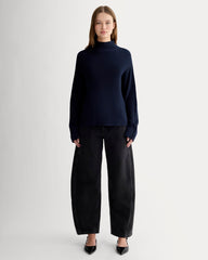 The Slouchy Funnel Neck in Everyday Cotton | Navy