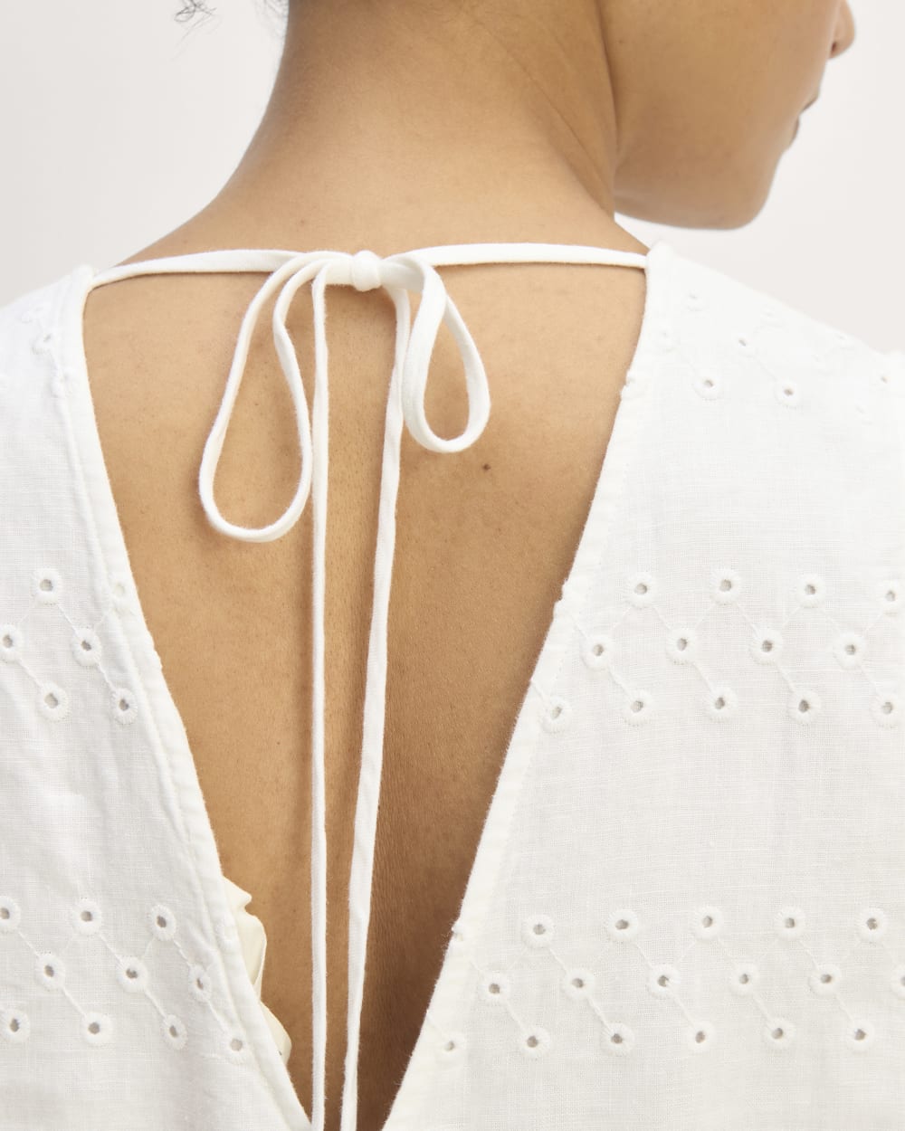 The Linen Eyelet Maxi Dress | White Eyelet