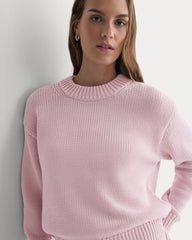 Oversized Cocoon Crew in Elevated Cotton | Burnished Lilac