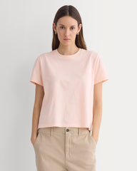 The Box-Cut Tee in Essential Cotton | Pale Peach | No Pocket