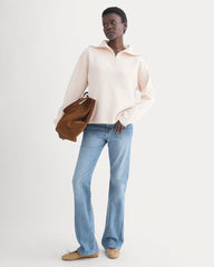 Double Knit Half-Zip in Cotton Merino | Bone/Cream/Sand/Light Camel