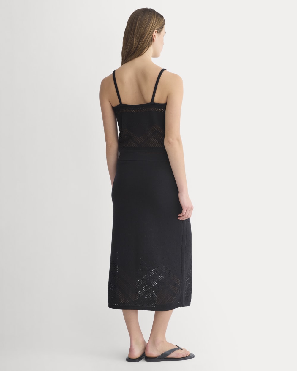 Lace-Knit Maxi Skirt | Black