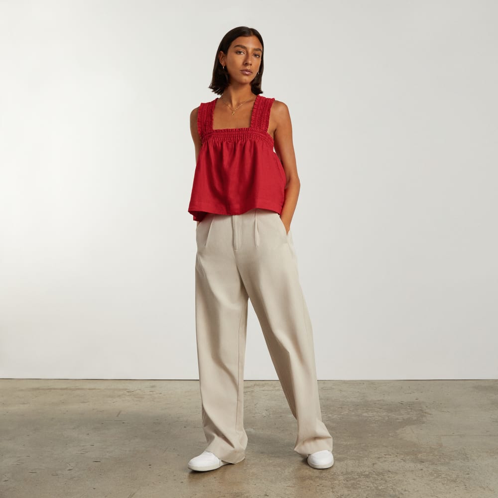 The Smocked Linen Cami | Goji Berry