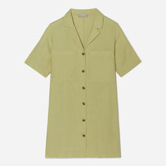 The Linen Workwear Dress | Leek