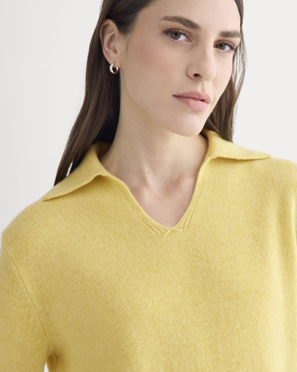 Cashmere Polo Sweater | Double Cream Heather