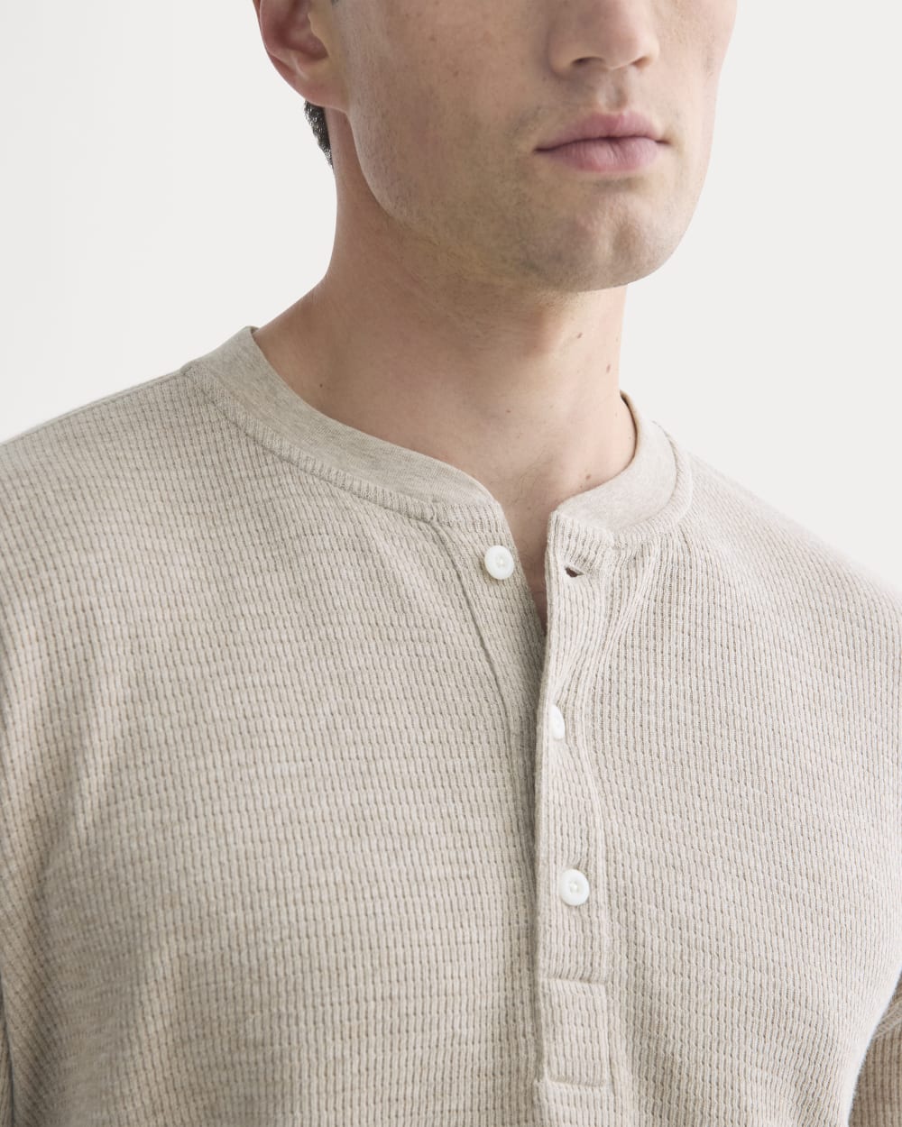 Thermal Henley in Cozy Waffle | Heathered Oatmeal