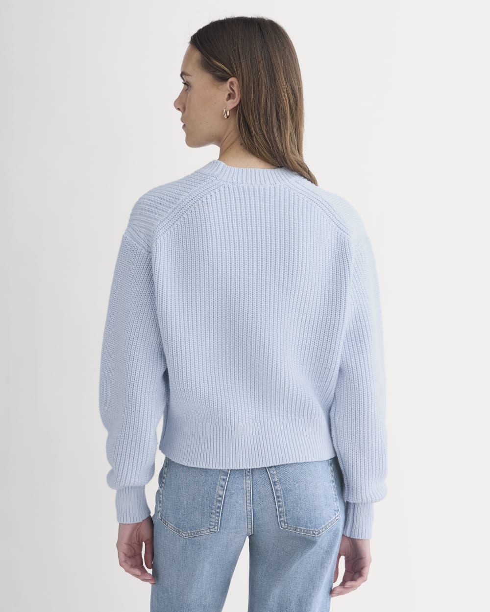 Cropped Ribbed Crew in Everyday Cotton | Skywriting