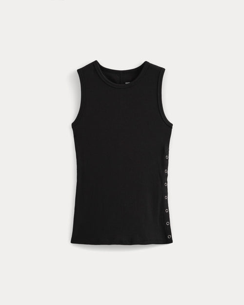 Luxe Rib Side Snap Tank | Black