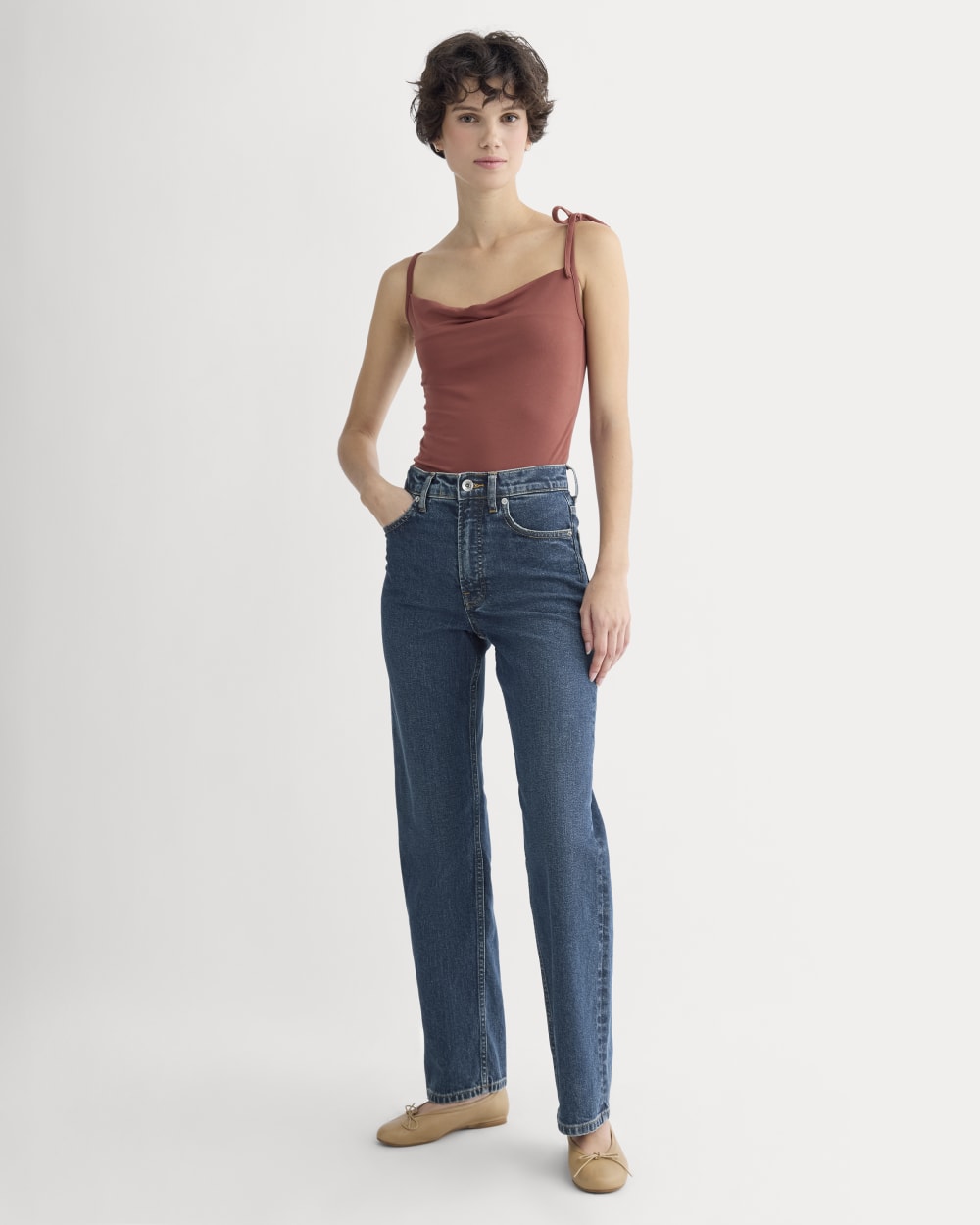 Tie-Shoulder Tank | Henna Red