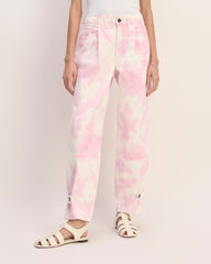 The Everlane x Marques' Almeida Canvas Oversized Barrel Pant | Pink Tie-Dye