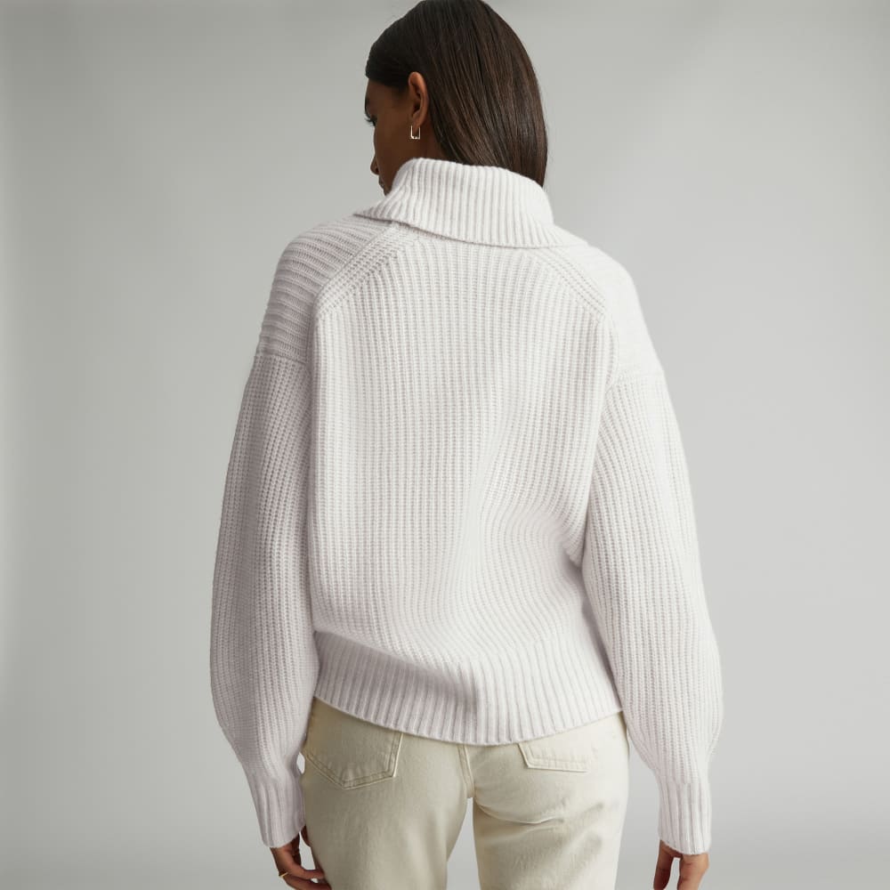 The Felted Merino Shawl Collar Sweater | Heathered Oat