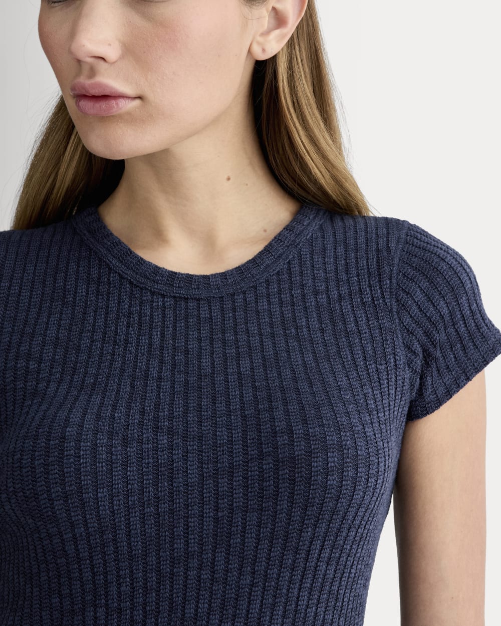 The Cozy Rib Tee | Navy