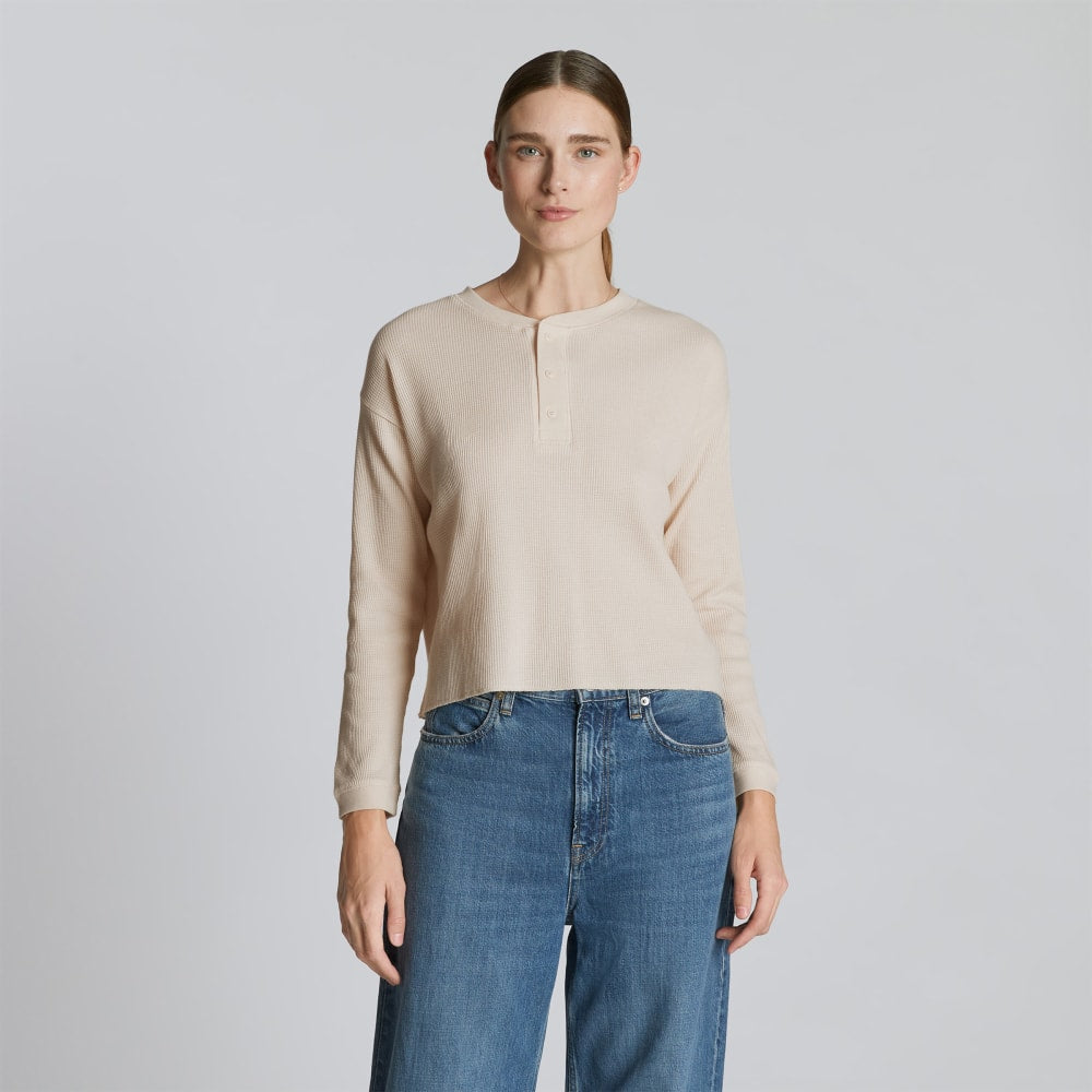 The Organic Cotton Waffle Henley | Brazilian Sand