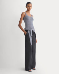 The Light Ribbed Cami in Ultrasoft Merino | Heather Mid Grey