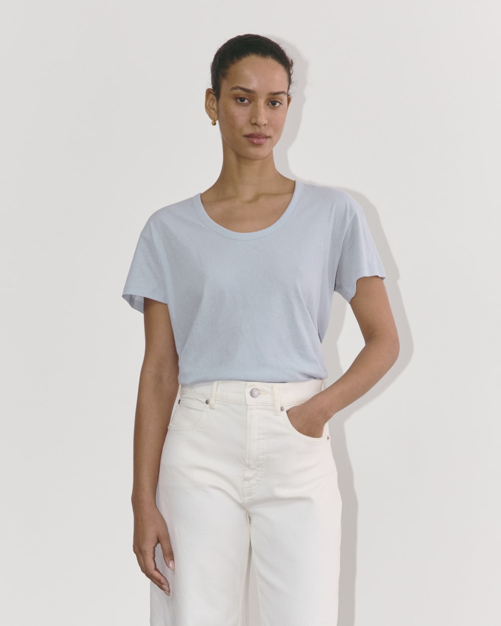 The Air Scoop-Neck Tee | Blue Slate