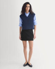 Ribbed V-Neck Vest in Everyday Cotton | Navy