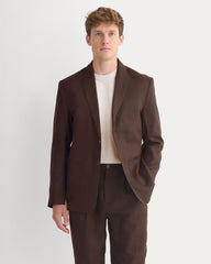 Soyeux Linen Linen Blazer | Dark Brown
