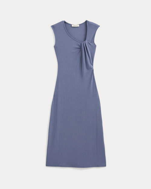 Knit Asymmetrical Midi Dress | Blue Dusk