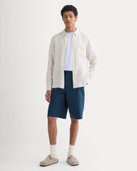 The Classic Shirt in Linen | Bone Plaid