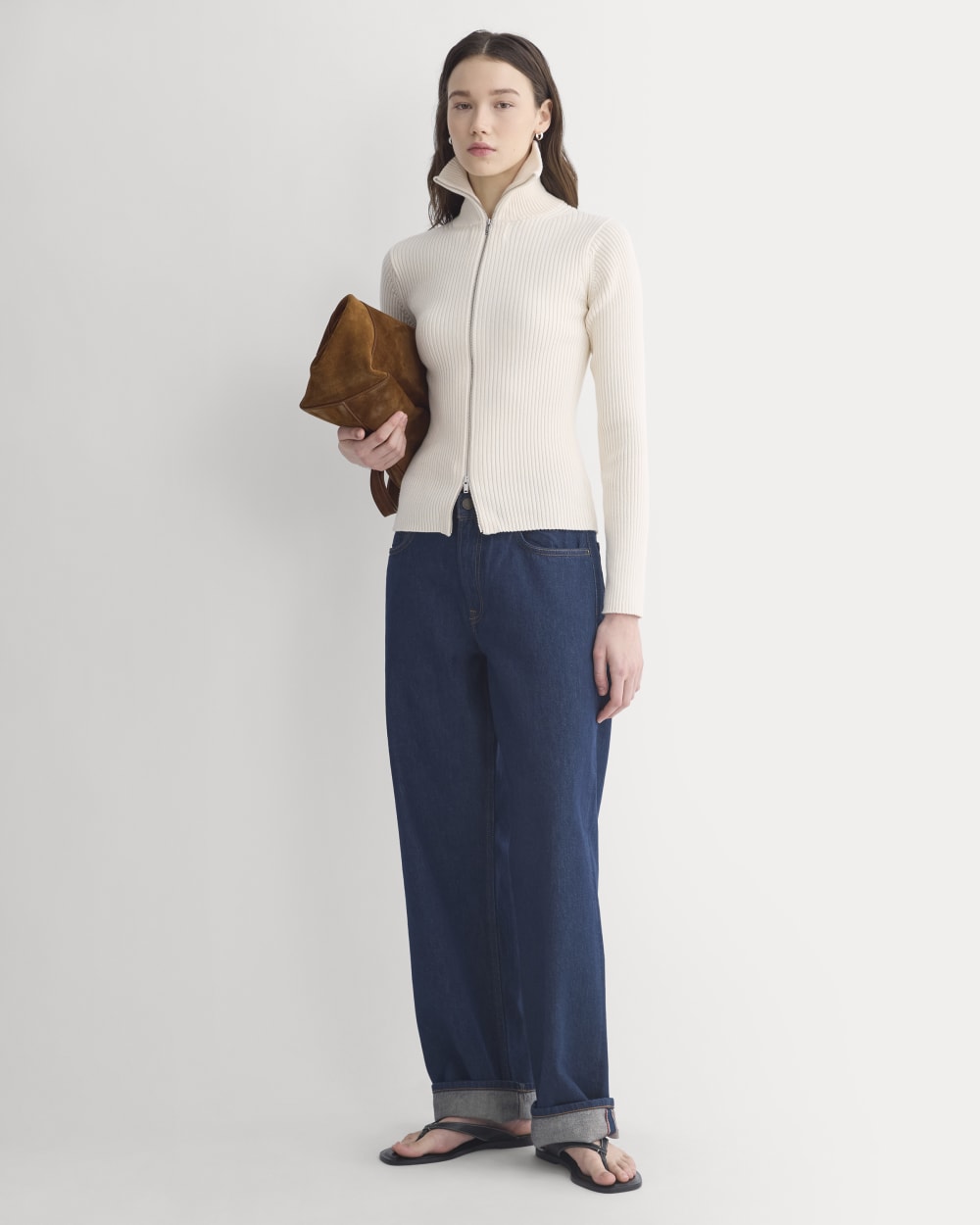 Full-Zip Ribbed Jacket in Everyday Cotton | Canvas