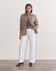 The Boyfriend Shirt in Flannel | Taupe Melange