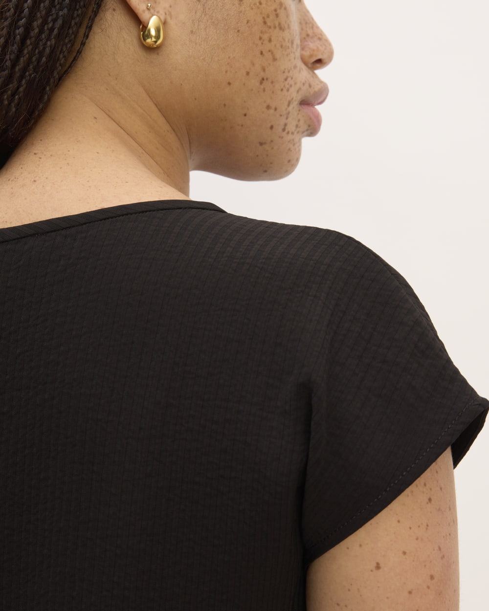 The Mini Jacquard Stripe Top | Black
