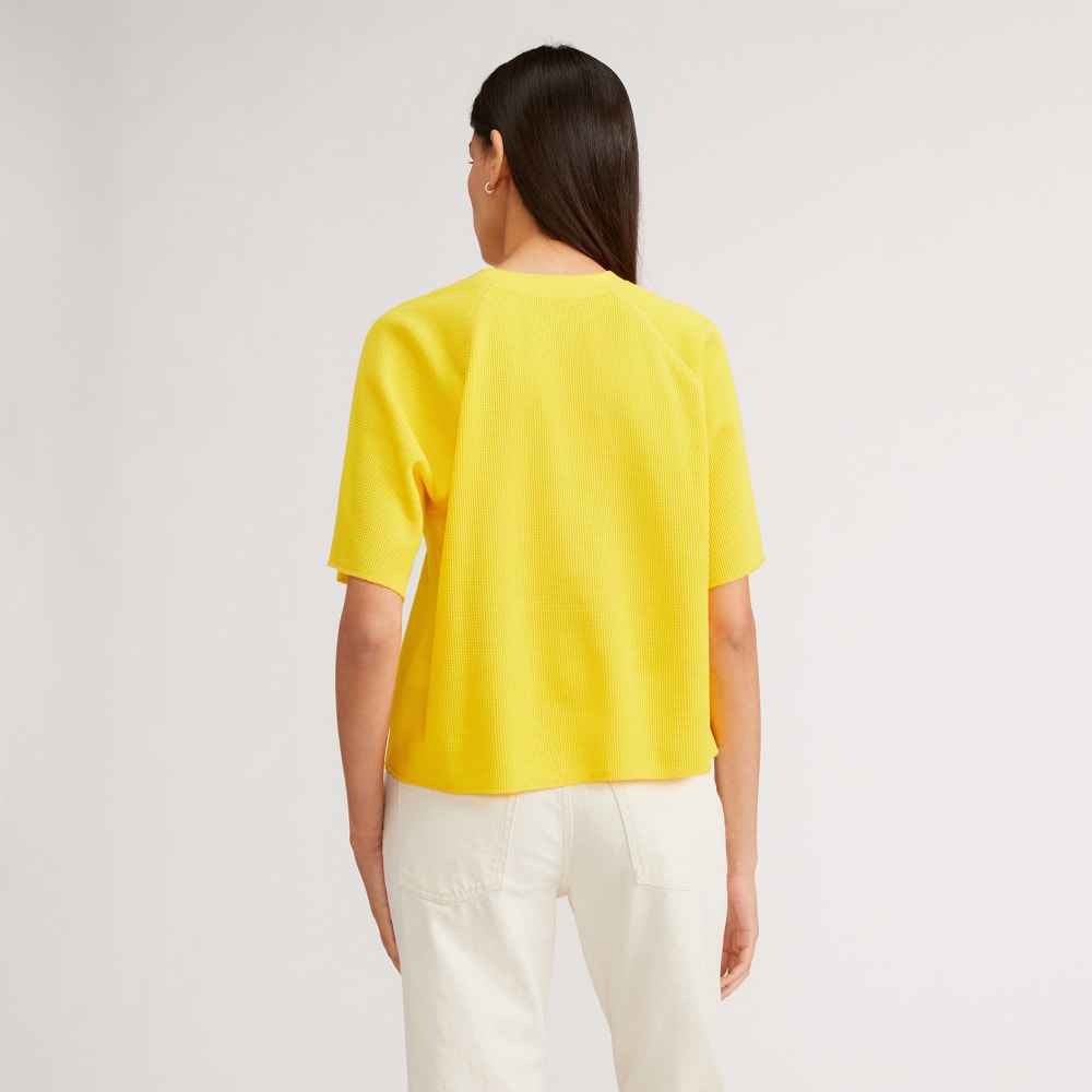 The Organic Cotton Waffle Raglan Tee | High Visibility Yellow