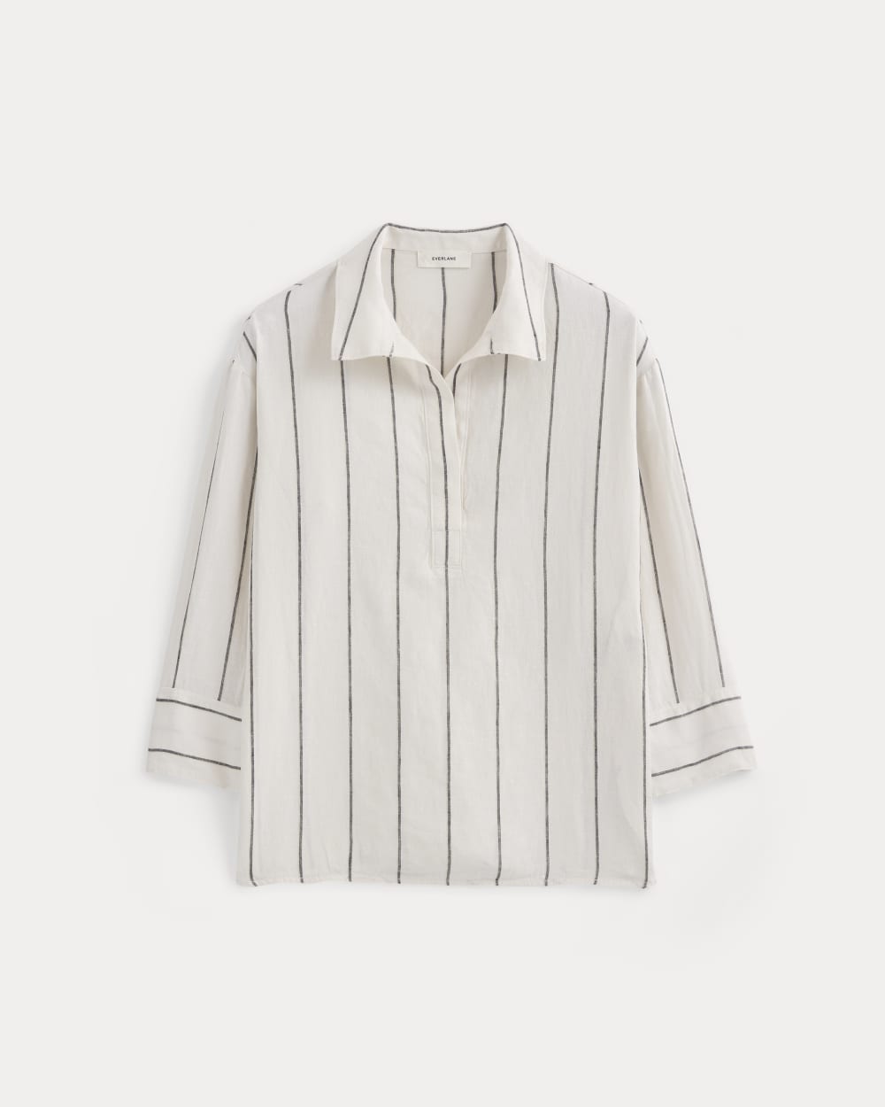 Popover Shirt in Linen | Gardenia/Meteorite