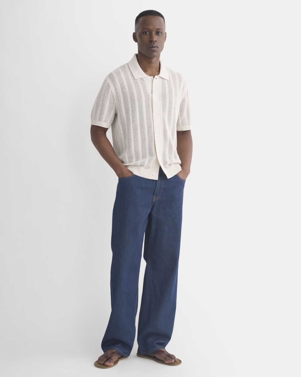 Textured Knit Resort Shirt | Heathered Oat