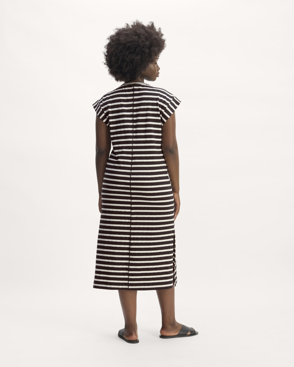 The Muscle Tee Midi Dress | Black / Bone