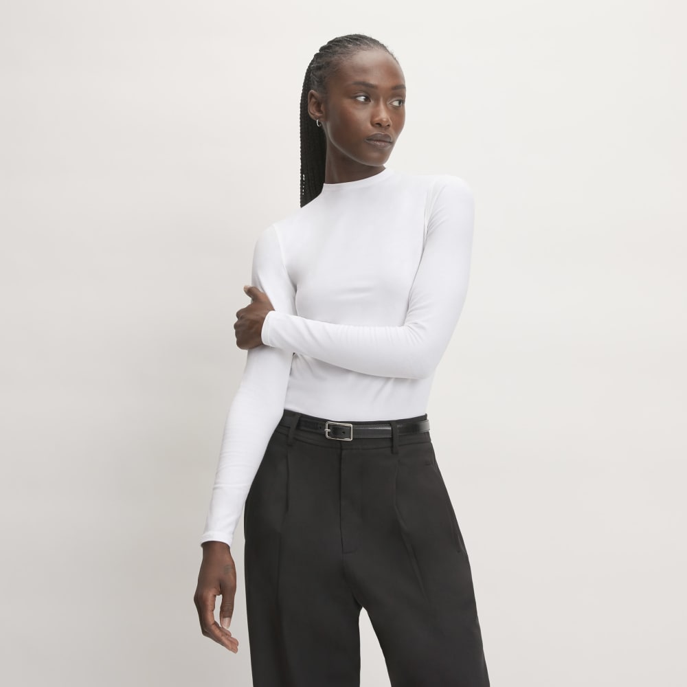 The Supima® Form Funnel Neck Tee | White