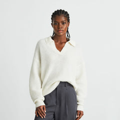 The Alpaca Waffle-Stitch Polo | Snow