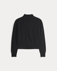 Mockneck Sweater In Ultrafine Merino | Black