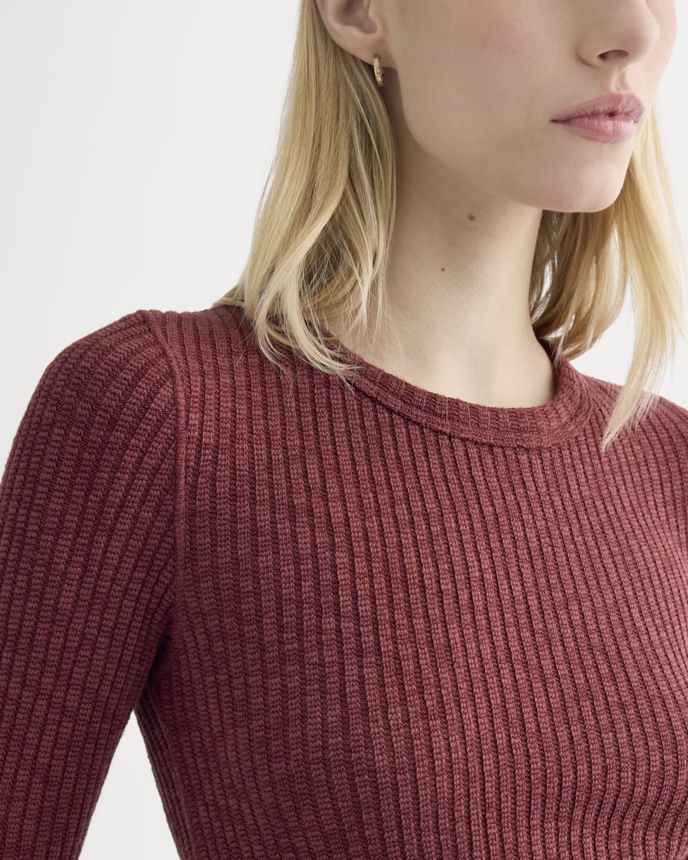 The Cozy Rib Long-Sleeve Tee | Pomegranate