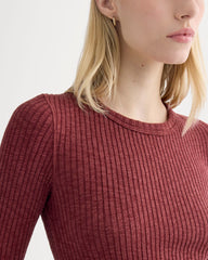 The Cozy Rib Long-Sleeve Tee | Pomegranate